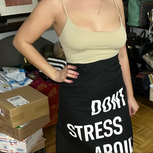 Don’t stress about tomorrow graphic skirt - Picture 2 of 4